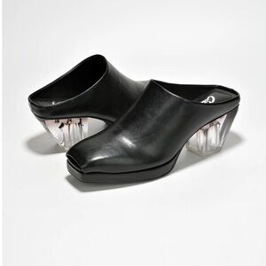 •CAPE ROBBIN• “Carly” Micro Platform Lug Sole Mid Block Heels - Black // NIB